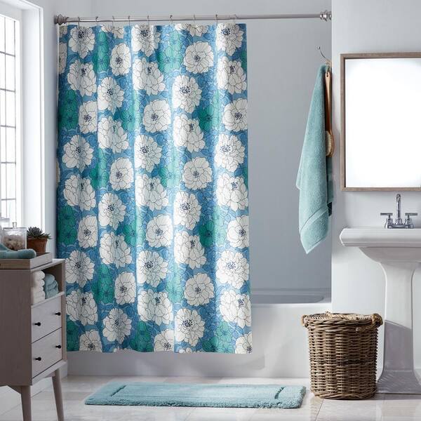 The Company Store Company Cotton Remi Floral 72 in. x 70 in. Cotton Percale Shower Curtain in
