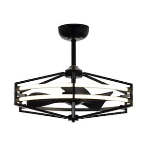 29 in. LED Indoor Black Downrod Mount Chandelier Ceiling Fan with Light and Remote Control