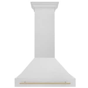 Autograph Edition 36 in. 700 CFM Ducted Vent Wall Mount Range Hood in Fingerprint Resistant Stainless & Polished Gold