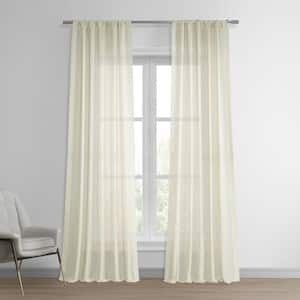 Birch Solid Rod Pocket Light Filtering Curtain - 50 in. W x 108 in. L (1 Panel)