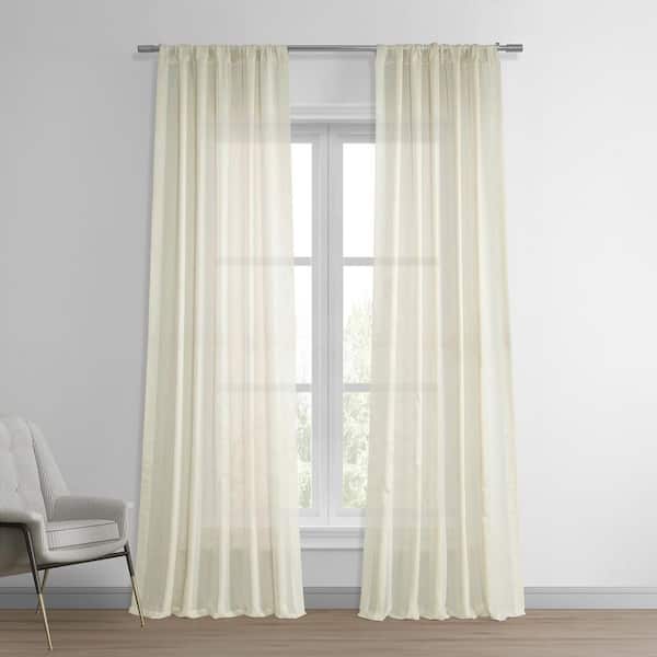 Exclusive Fabrics & Furnishings Birch Solid Rod Pocket Light Filtering Curtain - 50 in. W x 96 in. L (1 Panel)
