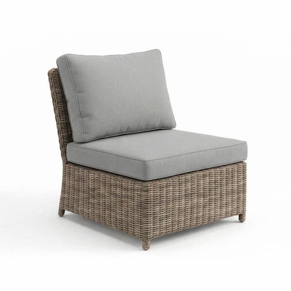 Lily Pond Gray Composite Rattan Patio Club Indoor Outdoor Lounge Chair in Weathered Gray with All-Weather Cushion