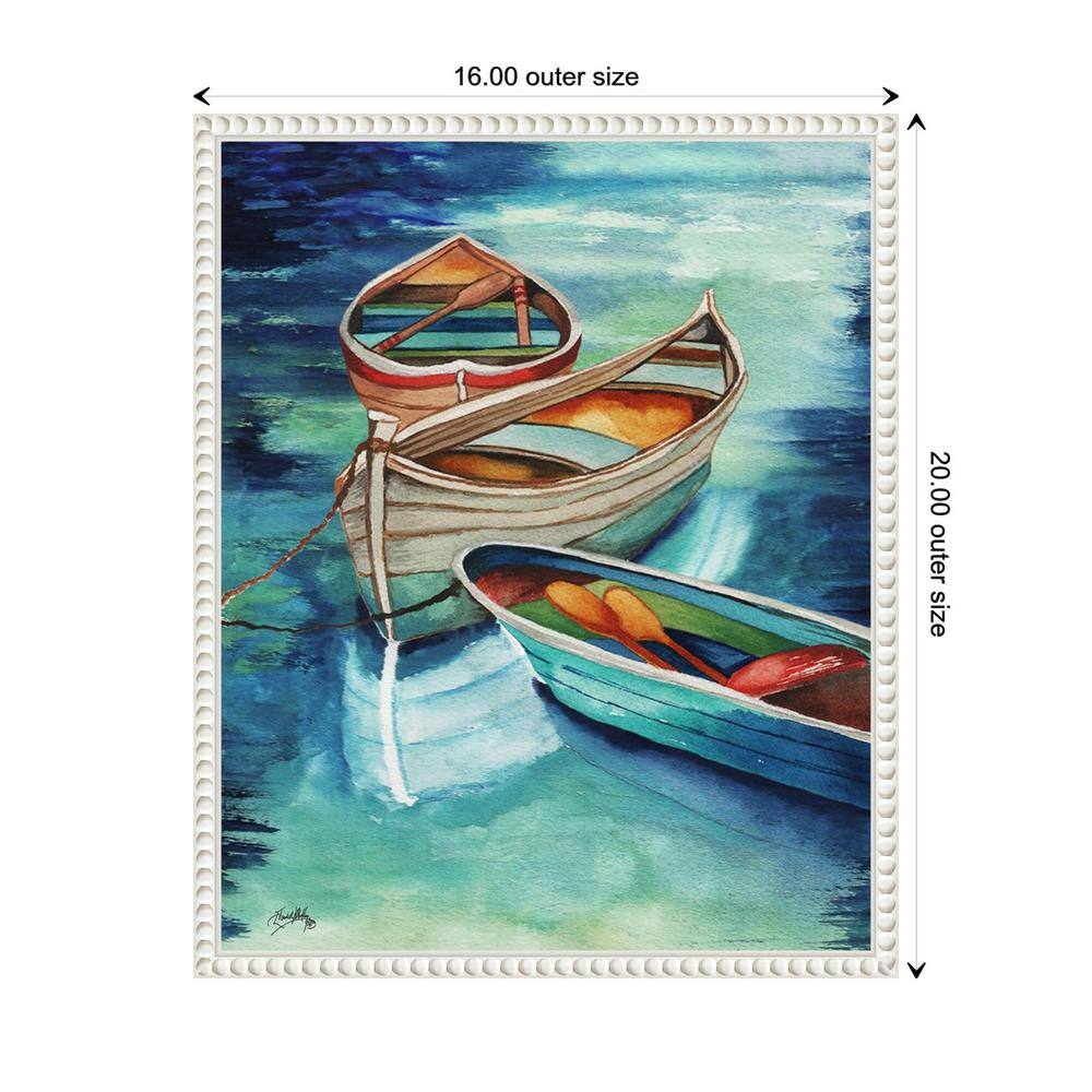 Amanti Art Docked Boats I by Elizabeth Medley Canvas Wall Art Print Framed 16 x 20-in.