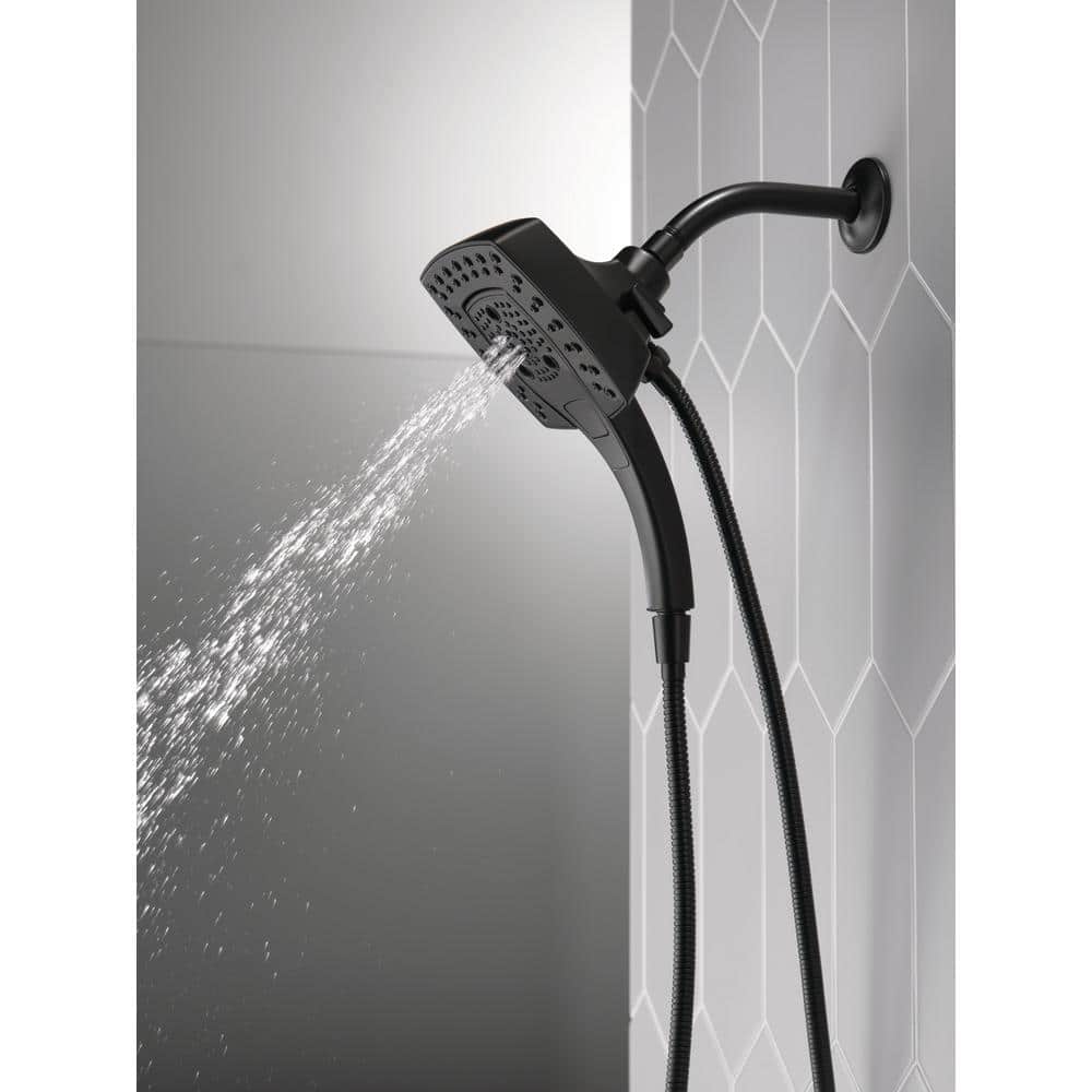 Matte Black Stainless Steel Dual Handheld Wall Mount Shower