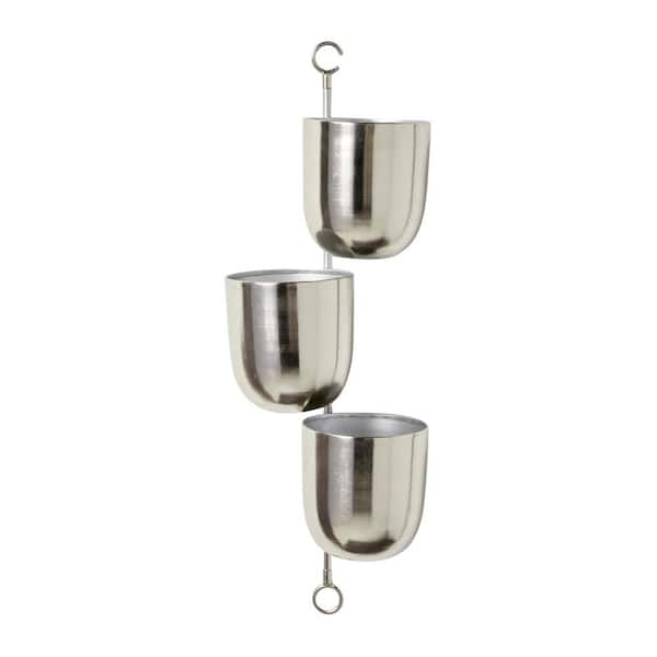 Novogratz 25 in. H x 12 in. W Silver Metal Contemporary Planter