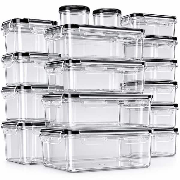 36-Piece BPA-Free Plastic Airtight Food Storage Containers Set with Lids, Labels and Pen for Kitchen
