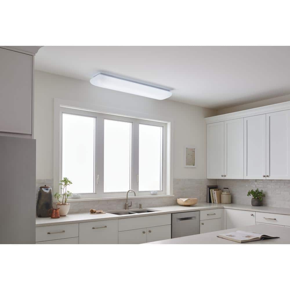 Independence 51 in. 1-Light White Integrated LED Traditional Hallway Linear Flush Mount Ceiling Light price history on PriceWatchPro