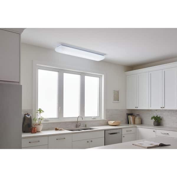 Independence 51 in. 1-Light White Integrated LED Traditional Hallway Linear Flush Mount Ceiling Light