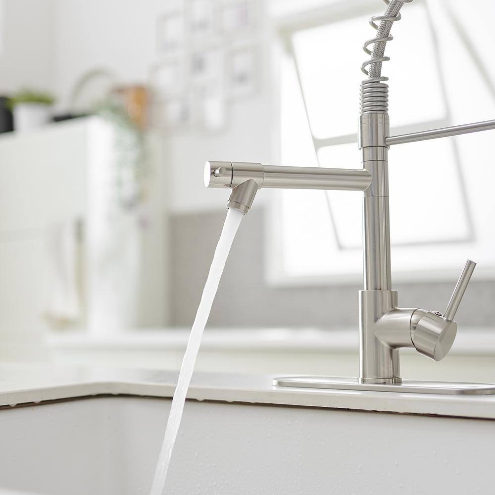 Brushed Nickel Single Handle Pull Down Kitchen Faucet