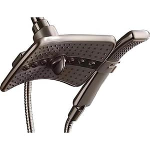 Shower Head 2-Spray Patterns with 2.5 GPM 9 in. Wall Mount Rain Fixed Shower Head in ‎Brushed Nickel