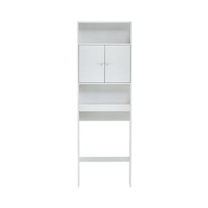 24.8 in. W x 76.77 in. H x 7.87 in. D White Over The Toilet Storage with Doors