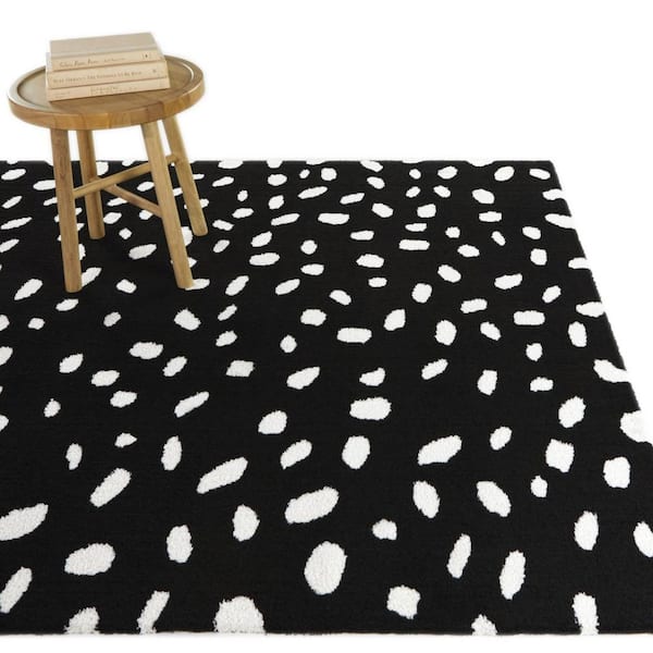 Kannisto Black 5 ft. x 7 ft. Abstract Area Rug