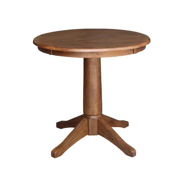 International Concepts 30 in. Bourbon Oak Round Pedestal Dining Table