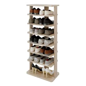 42.5 H 14-Pair 7-Tier Multi-Colored Wood Shoe Rack