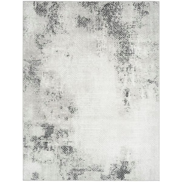 Dekor Grey Charcoal 4 ft. x 6 ft. Abstract Contemporary Area Rug
