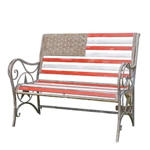 45.28 in. Wide 2 Seater Metal Outdoor Bench