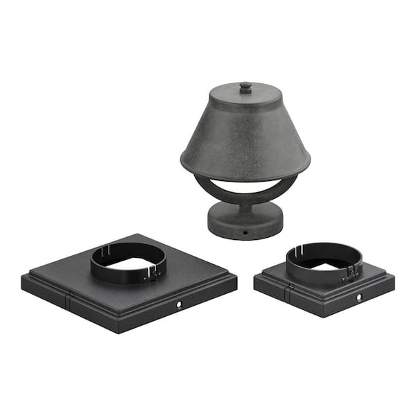 Cann River 6.75 in. Low Voltage Gray Aluminum Hardwired Weather Resistant Integrated LED Outdoor Pier Mount Light