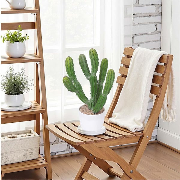 15 in. Green Indoor Outdoor Artificial Cactus Plant Realistic Faux