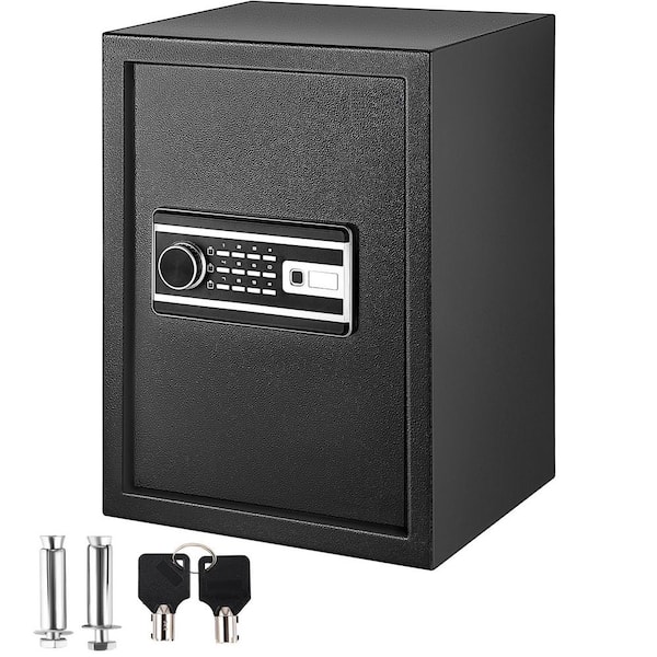 Safe Box 2.1 cu. ft. Q235 Steel Safe Box for Storing Cash, Fingerprint Safe Box for Money with 2 Keys and Digital Keypad