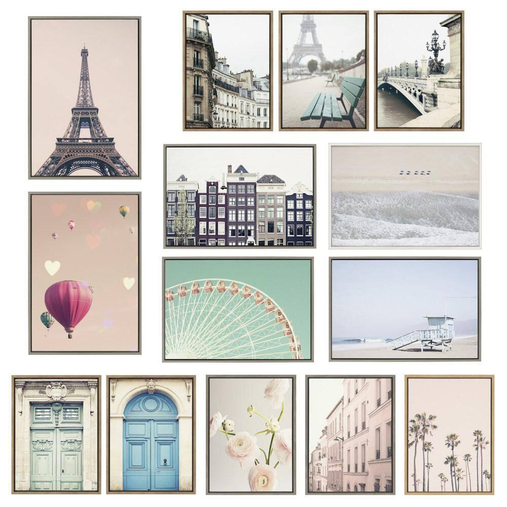 Sylvie Coastal Beach Framed Canvas Art Set, 23x33, 16x20