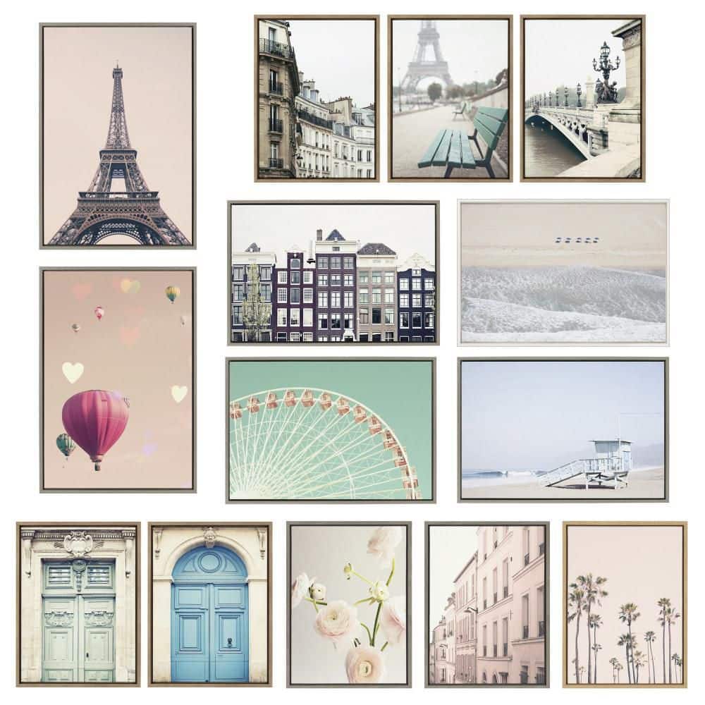 Sylvie Coastal Beach Framed Canvas Art Set, 23x33, 16x20