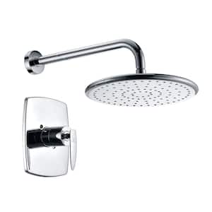 Thyme 1-Spray 11.4 in. Fixed Showerhead in Polished Chrome (Valve Included)
