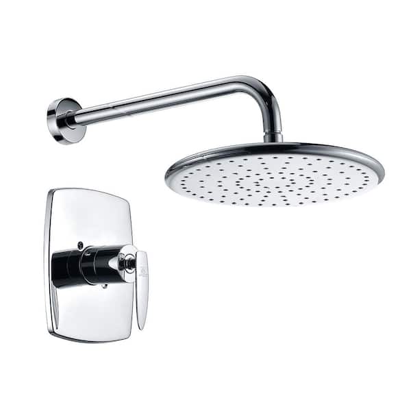 ANZZI Thyme 1-Spray 11.4 in. Fixed Showerhead in Polished Chrome (Valve Included)
