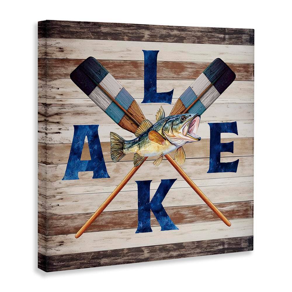 Rustic Lake Boat Oars by Nicole DeCamp Unframed Animal Graphic Art Print 30 in. x 30 in. price history on PriceWatchPro