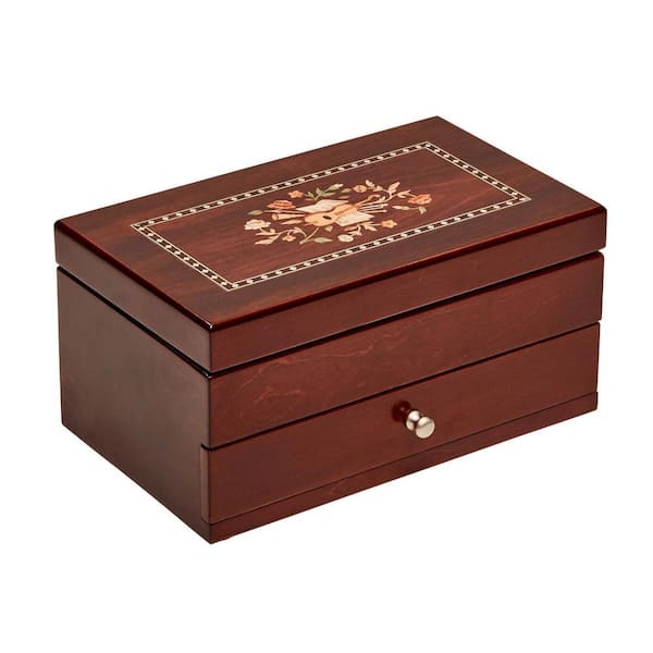 Mele & Co Brynn Walnut Wooden Jewelry Box 00741S18 - The Home Depot