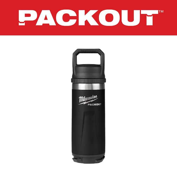 PACKOUT Black 18 oz. Insulated Bottle W/Chug Lid