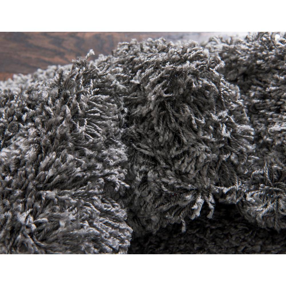Reversible Gray Solid Shag Synthetic 4' x 6' Rug