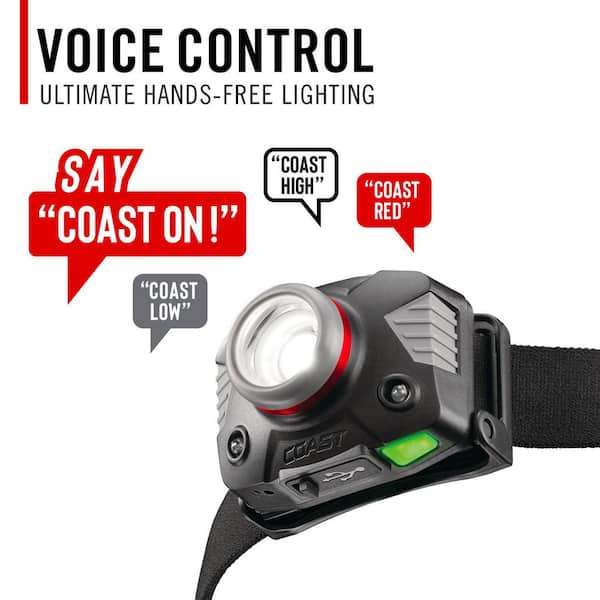 FLX65R 700 Lumen Bilingual Voice Control Rechargeable LED Headlamp