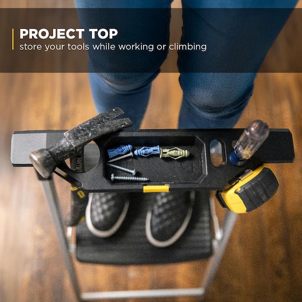 Gorilla Ladders 3-Step Aluminum Step Stool Ladder, 250 lbs. Type I