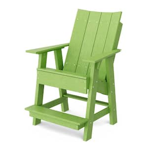 Contemporary Lime Green Plastic Outdoor High Adirondack Chair