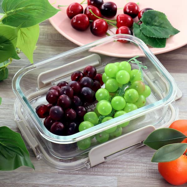 1.1 qt Glass Food Storage Container with Vent Lid 8x6 Meal Prep