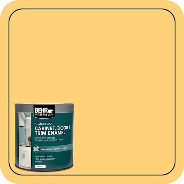 1 qt. #P260-5 Yellow Jubilee Semi-Gloss Enamel Interior/Exterior Cabinet, Door & Trim Paint