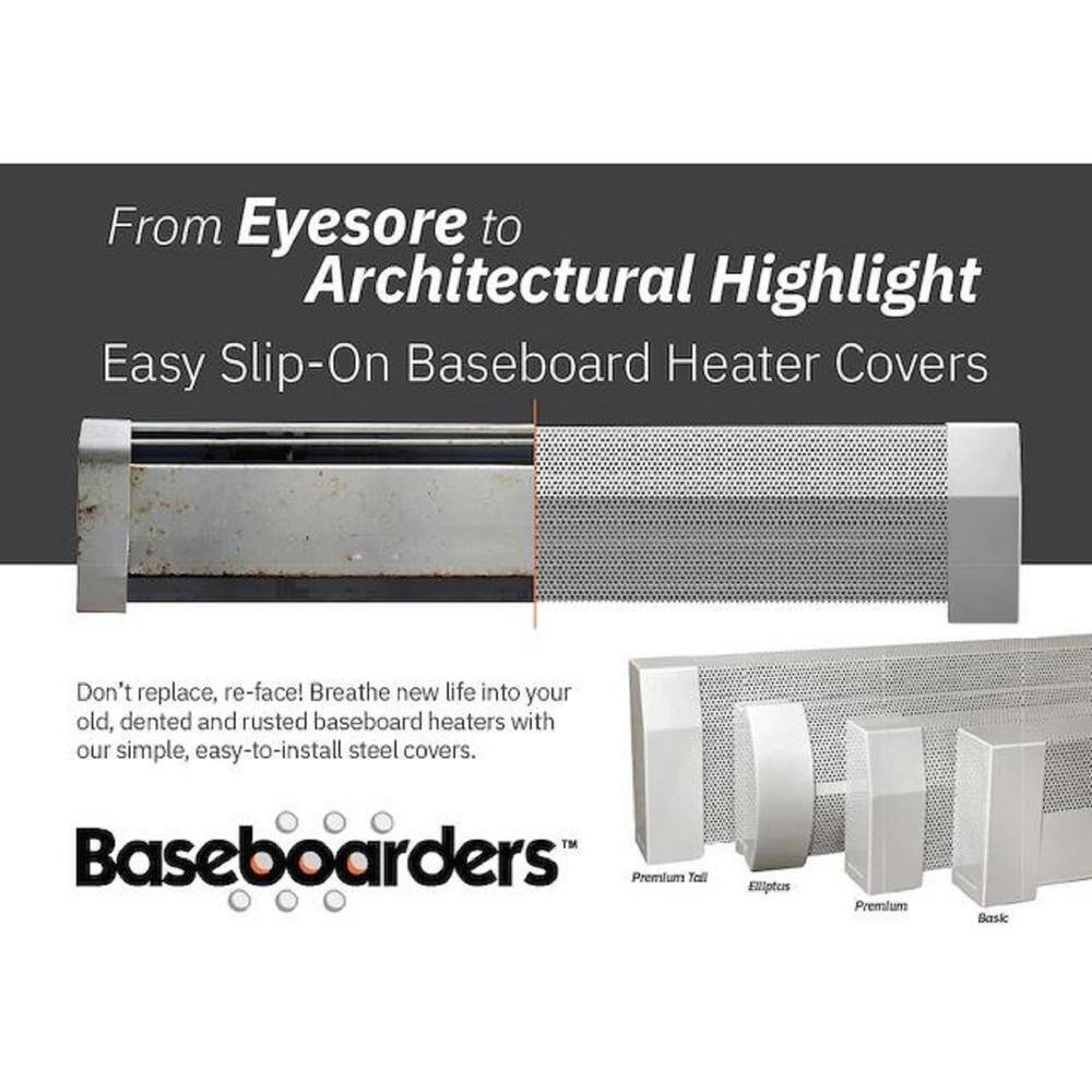 White Galvanized Steel 5-ft Slip-On Baseboard Heater Cover