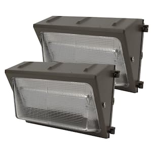 76-Watt Integrated LED Bronze Dusk to Dawn Photocell Sensor Commercial Security Outdoor Wall Pack Light 5000K 2-Pack