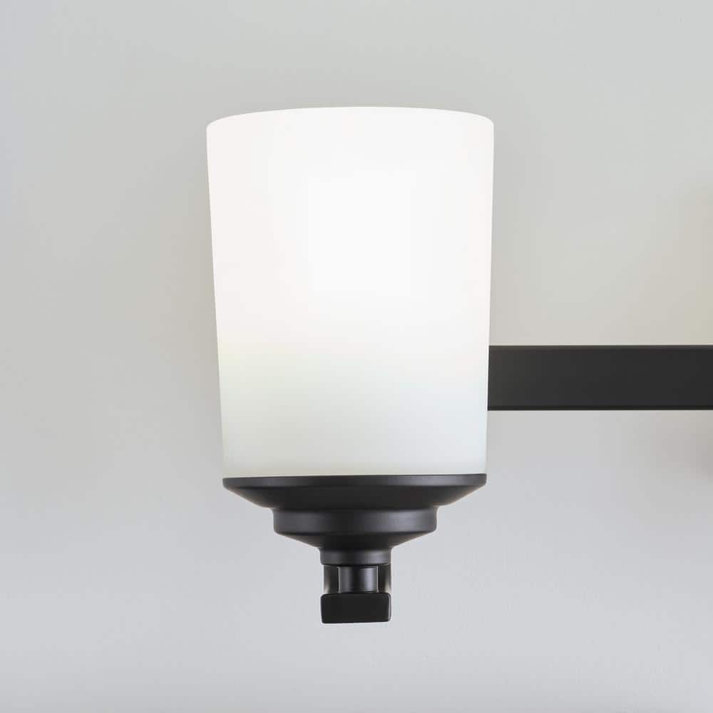 Midnight Black 3-Light Wall Bath Vanity Fixture