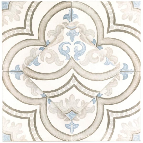 Valencia Daiza Encaustic 8 in. x 8 in. 9 mm Matte Porcelain Floor and Wall  Tile (15-piece 6.45 sq. ft. / box)