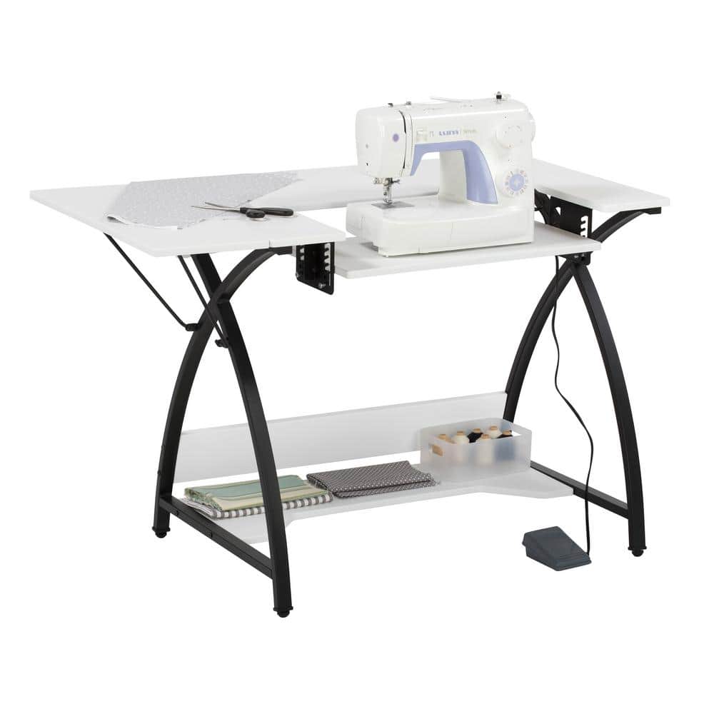 Sew Ready Comet Plus 45.5 in. W x 23.5 in. D PB Hobby Craft Sewing Table in  Black/White 13369 - The Home Depot