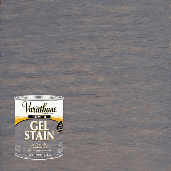 Varathane 1 qt. Weathered Gray Semi-Transparent Gel Interior Wood Stain (2-Pack)
