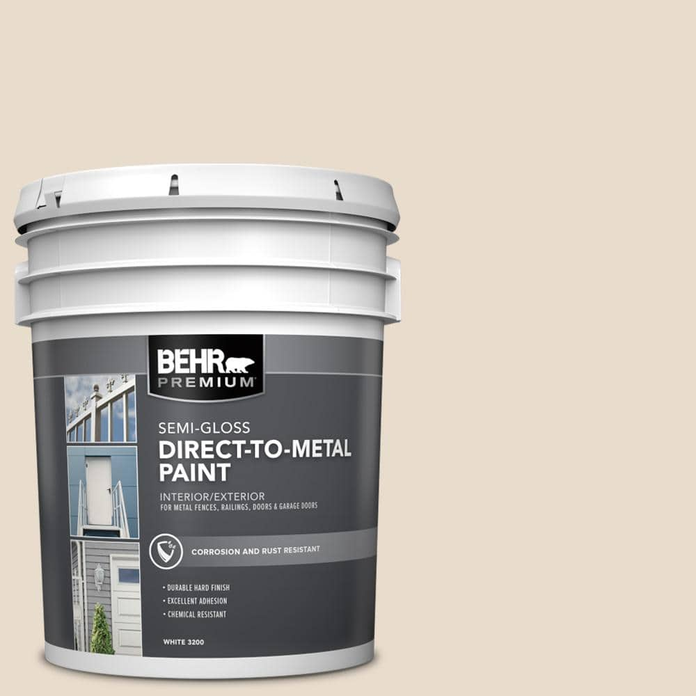 BEHR PREMIUM 5 Gal. #OR-W11 White Mocha Semi-Gloss Direct To Metal ...