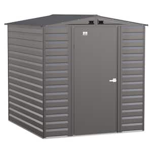 Select 6 ft. W x 7 ft. D Charcoal Metal Shed 39 sq. ft.