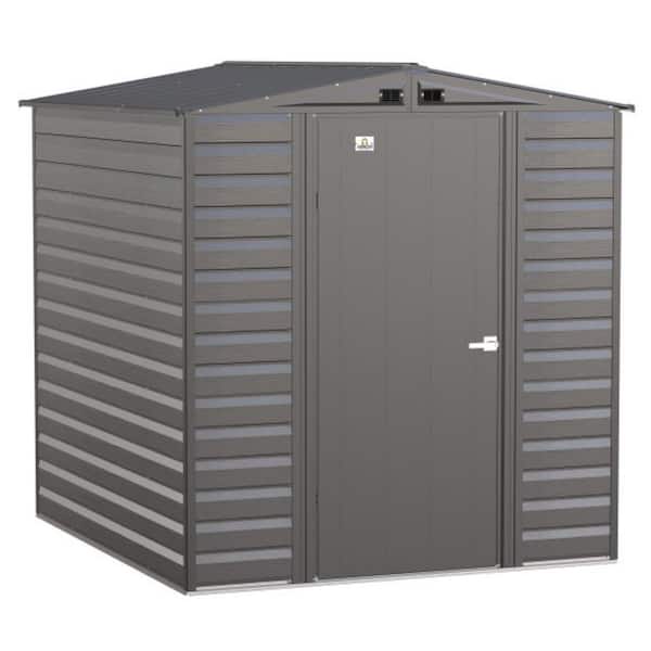 Arrow Select 6 ft. W x 7 ft. D Charcoal Metal Shed 39 sq. ft.