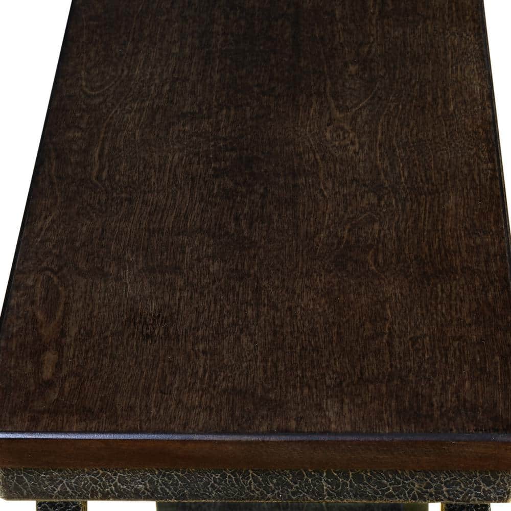 Empiria Modern Industrial Walnut Hall Console with Foundry Bronze Legs