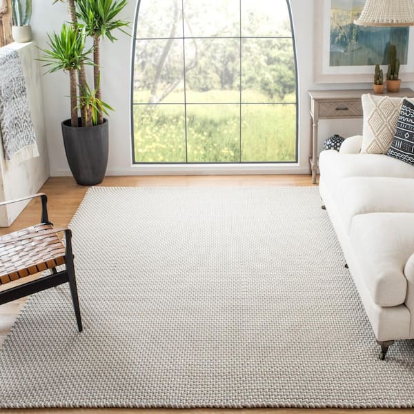 Salem Beige/Ivory 8 ft. x 10 ft. Solid Color Area Rug