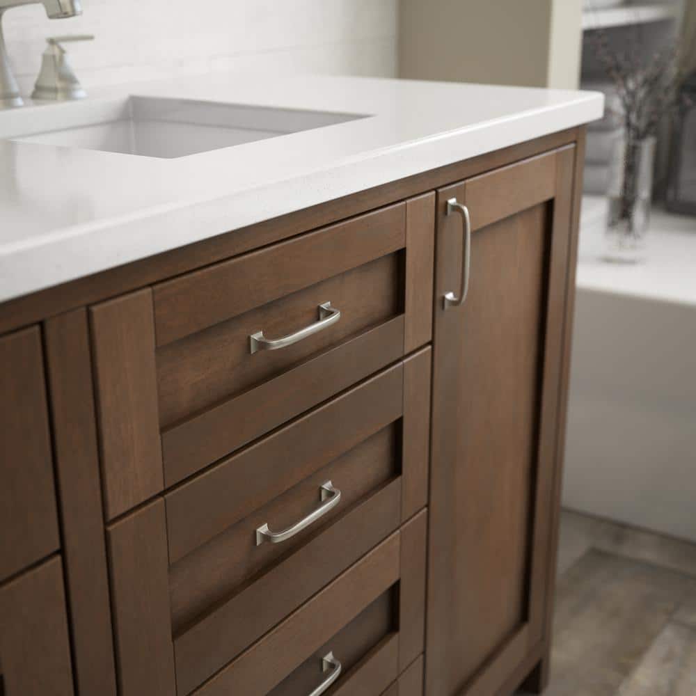 Satin Nickel 4" Cabinet Drawer Pull with Mounting Hardware