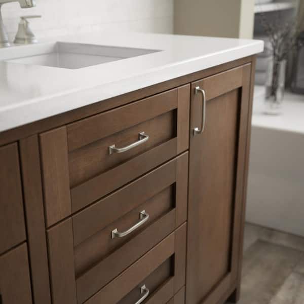 Lombard 4 in. (102 mm) Classic Satin Nickel Cabinet Drawer Pull