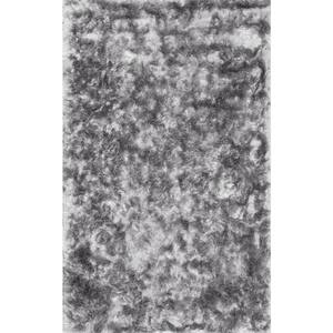 Latonia Silken Shag Silver 8 ft. x 8 ft. Indoor Square Rug